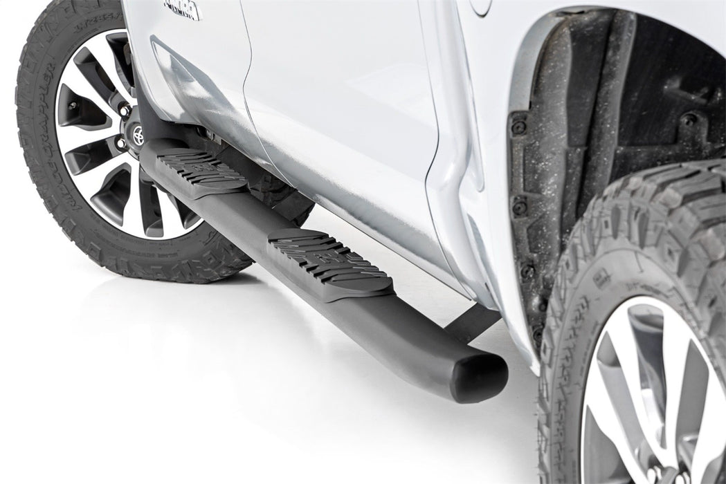 Rough Country 21009 Oval Nerf Step 4.5 Inch Crew Cab Black 07-21 Toyota Tundra 2WD/4WD Rough Country - Truck Part Superstore