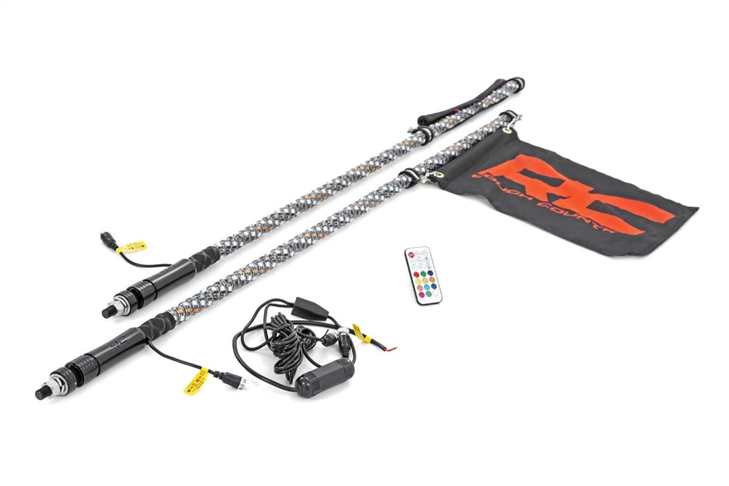Rough Country 93004 Multi-Function UTV LED Whip Lights w/ Remote Control Rough Country - Truck Part Superstore