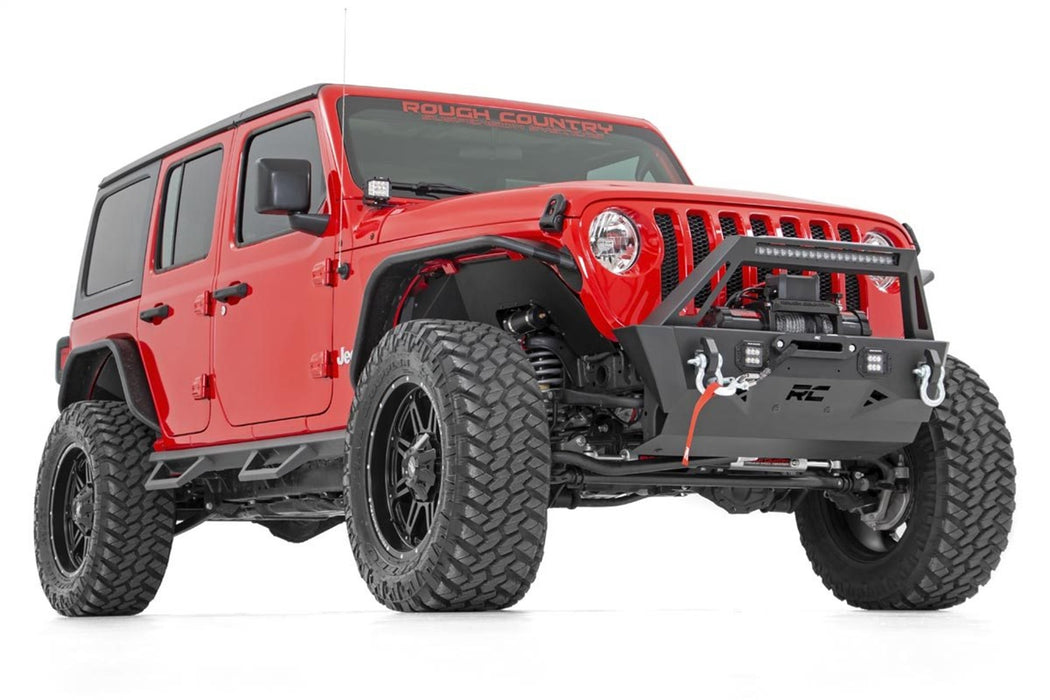 Rough Country 10597A Jeep Stubby Front Trail Bumper 18-20 Wrangler JL and 20-Present Gladiator JT Rough Country - Truck Part Superstore