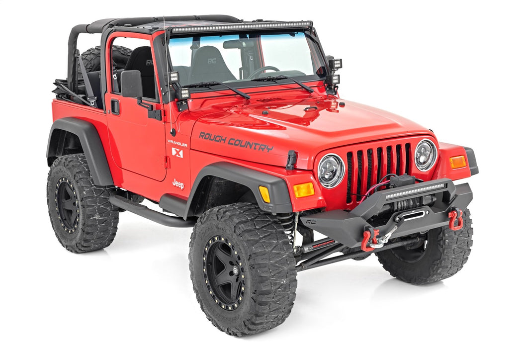 Rough Country RCH5400 Headlights DRL Halo LED 7 Inch 97-06 Jeep Wrangler TJ 4WD Rough Country - Truck Part Superstore