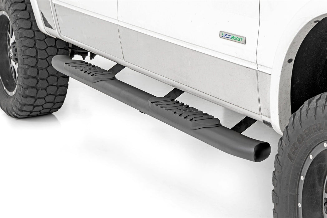 Rough Country 21007 Oval Nerf Step 4.5 Inch Crew Cab Black 09-14 Ford F-150 2WD/4WD Rough Country - Truck Part Superstore