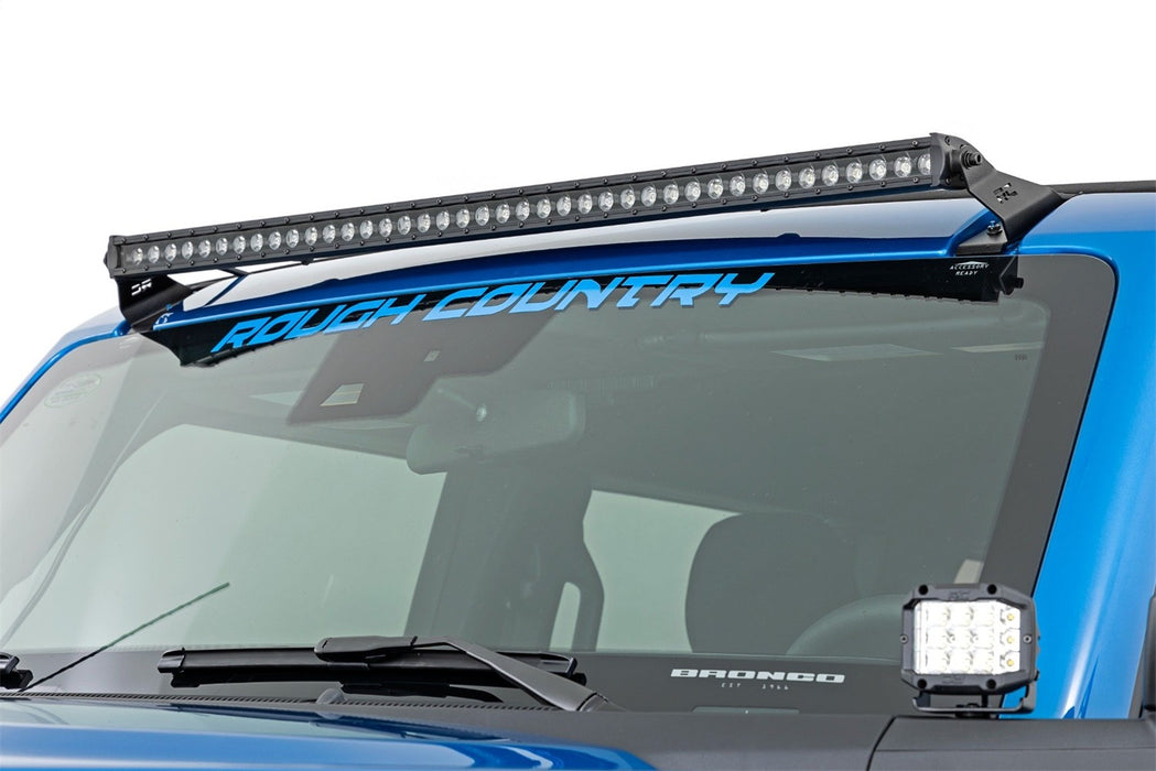 Rough Country 71041 LED Light Upper Windshield 40 Inch Black Single Row 21-22 Ford Bronco Rough Country - Truck Part Superstore