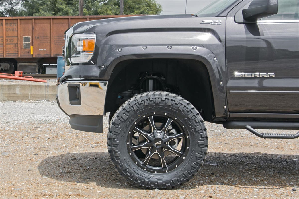 Rough Country F-G11412 GMC Pocket Fender Flares w/Rivets 14-15 Sierra 1500 Rough Country - Truck Part Superstore