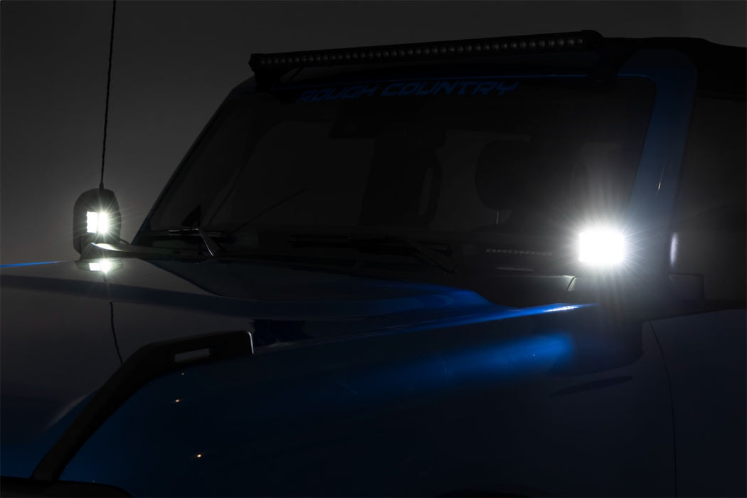 Rough Country 71047 LED Light Ditch Mount 2 Inch Black Series Pair Spot Pattern 21-22 Ford Bronco Rough Country - Truck Part Superstore