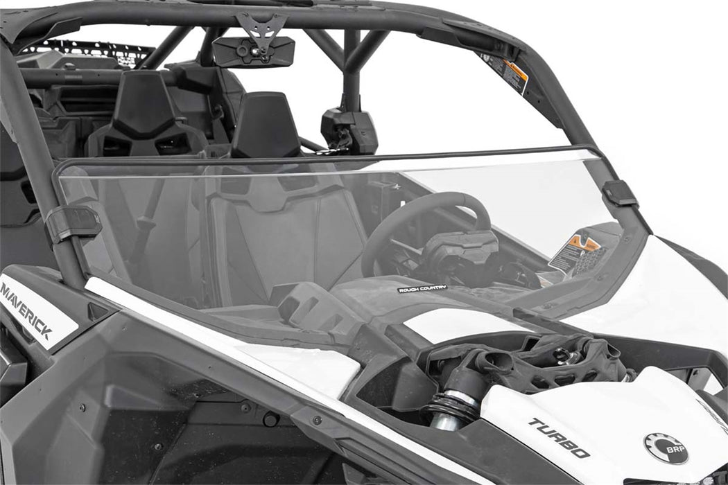 Rough Country 98172031A Half Windshield Scratch Resistant 17-22 Can-Am Maverick X3 4WD Rough Country - Truck Part Superstore