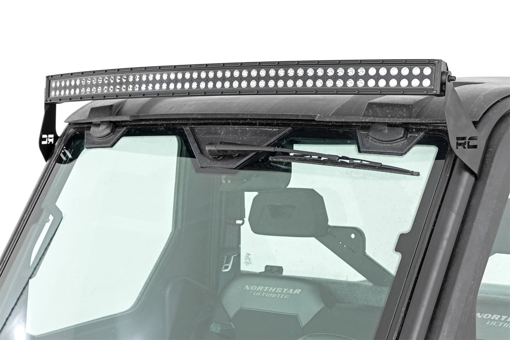 Rough Country 93128 LED Light Front Mount 50 Inch Single Row Black Pair with Factory Wiper 14-22 Polaris Ranger 1000XP Rough Country - Truck Part Superstore