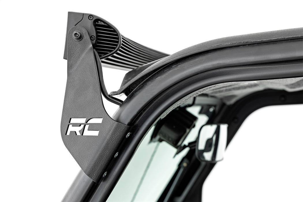 Rough Country 93128 LED Light Front Mount 50 Inch Single Row Black Pair with Factory Wiper 14-22 Polaris Ranger 1000XP Rough Country - Truck Part Superstore