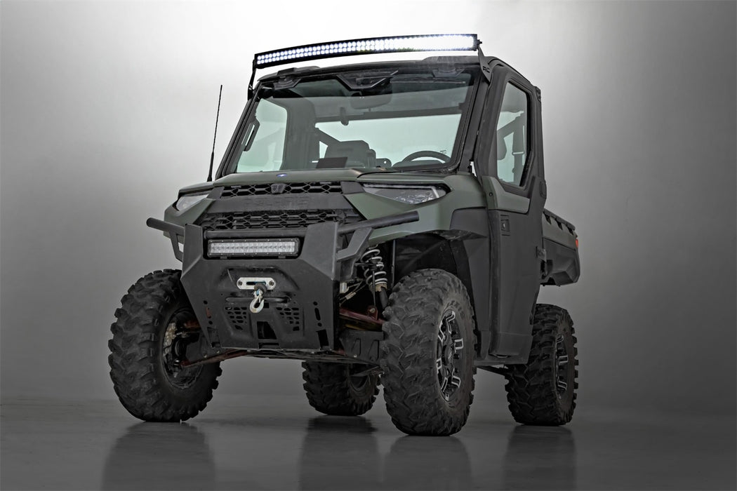 Rough Country 93128 LED Light Front Mount 50 Inch Single Row Black Pair with Factory Wiper 14-22 Polaris Ranger 1000XP Rough Country - Truck Part Superstore