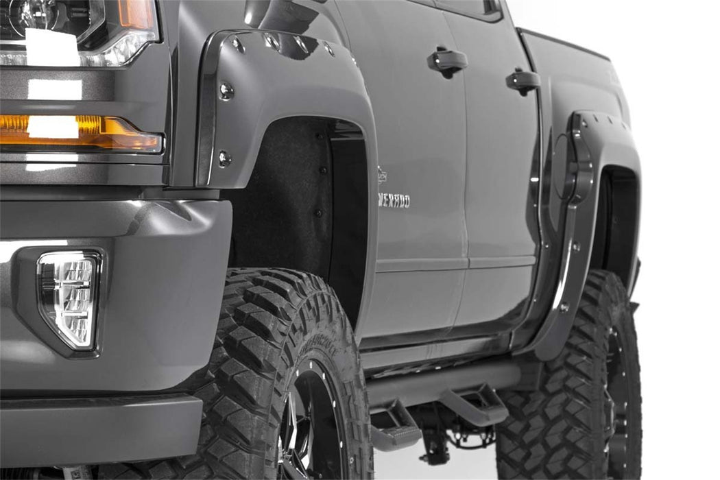 Rough Country F-C11611 Chevrolet Pocket Fender Flares Rivets 16-18 Silverado 1500-6.5 Foot/8 Foot Bed Rough Country - Truck Part Superstore