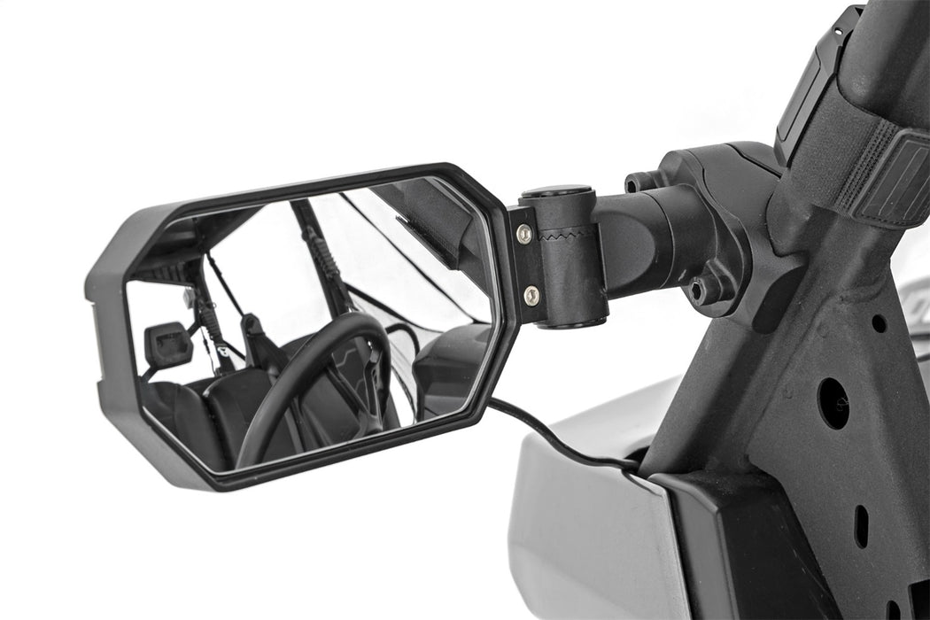 Rough Country 99201 UTV Aluminum Side Mirrors w/Turn Signal Pro-Fit Cages Universal Rough Country - Truck Part Superstore