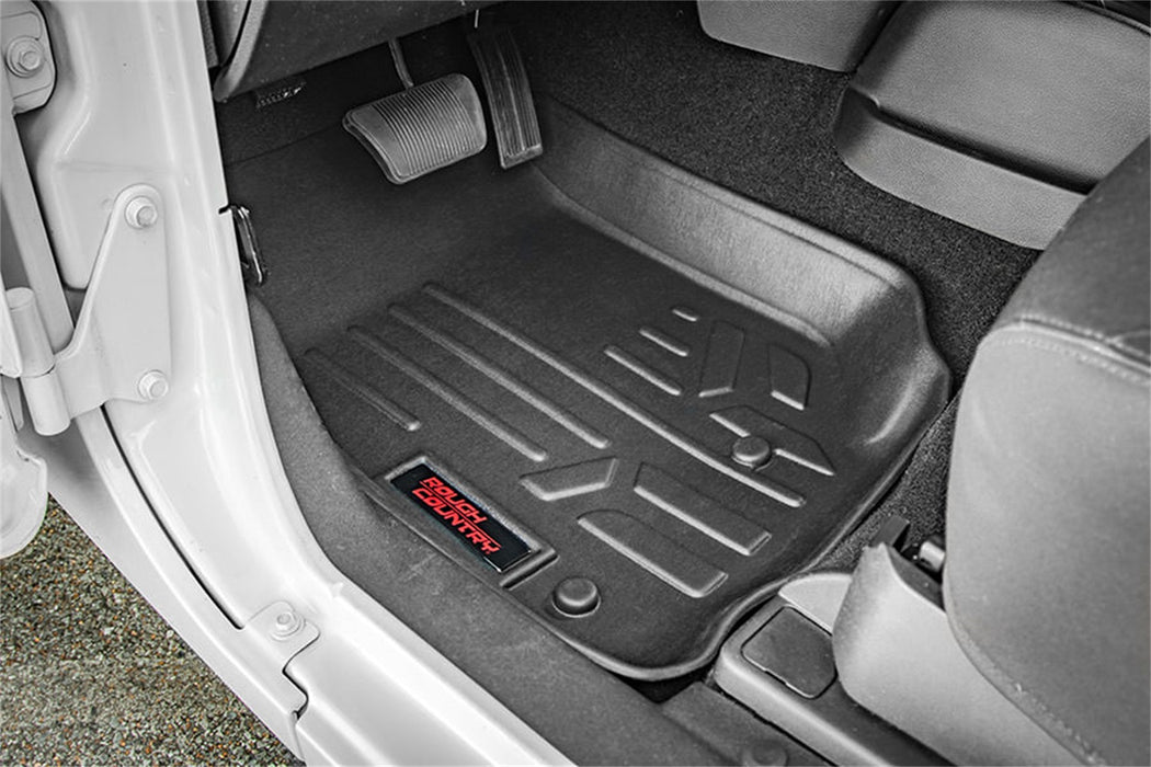 Rough Country M-6142 Floor Mats Front 14-18 Jeep Wrangler JK 4WD Rough Country - Truck Part Superstore