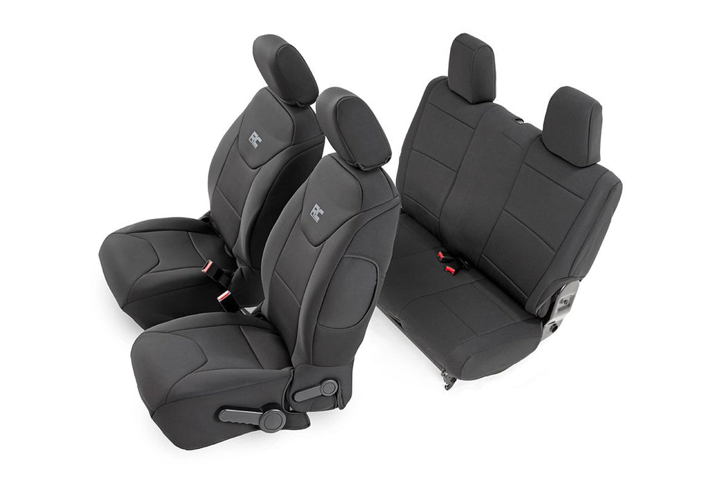 Rough Country 91006 Jeep Neoprene Seat Cover Set Black 11-12 Wrangler JK 2 Door Rough Country - Truck Part Superstore