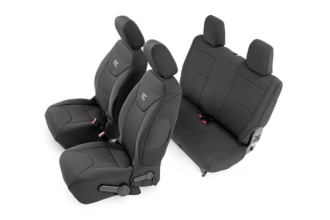 Rough Country 91007 Jeep Neoprene Seat Cover Set Black 13-18 Wrangler JK 2 Door Rough Country - Truck Part Superstore
