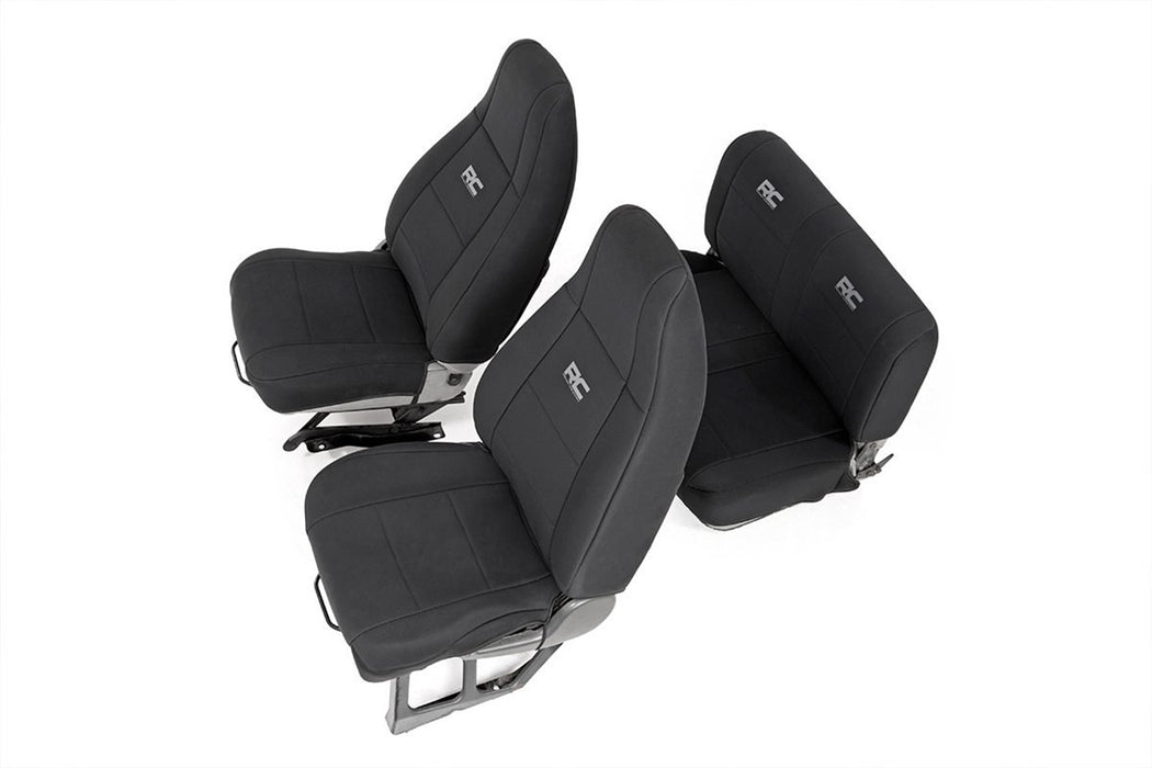 Rough Country 91008 Jeep Neoprene Seat Cover Set Black 87-90 Wrangler YJ Rough Country - Truck Part Superstore