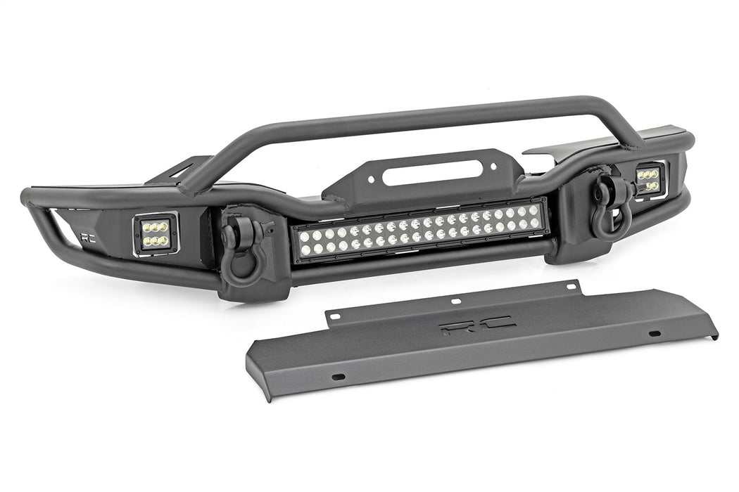 Rough Country 10647 Front Winch Bumper; Tubular; Skid Plate; Satin Black; - Truck Part Superstore