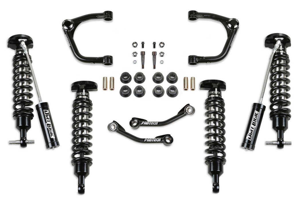 Fabtech K1188DL Uniball UCA Lift System w/Shocks; 3 in. Lift; w/Dirt Logic 2.5 Resi Front/Rear; - Truck Part Superstore