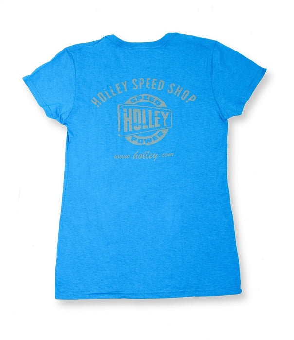 Holley 10106-XLHOL Holley Speed Shop T-Shirt; Ladies Short Sleeve; Blue; X-Large; - Truck Part Superstore