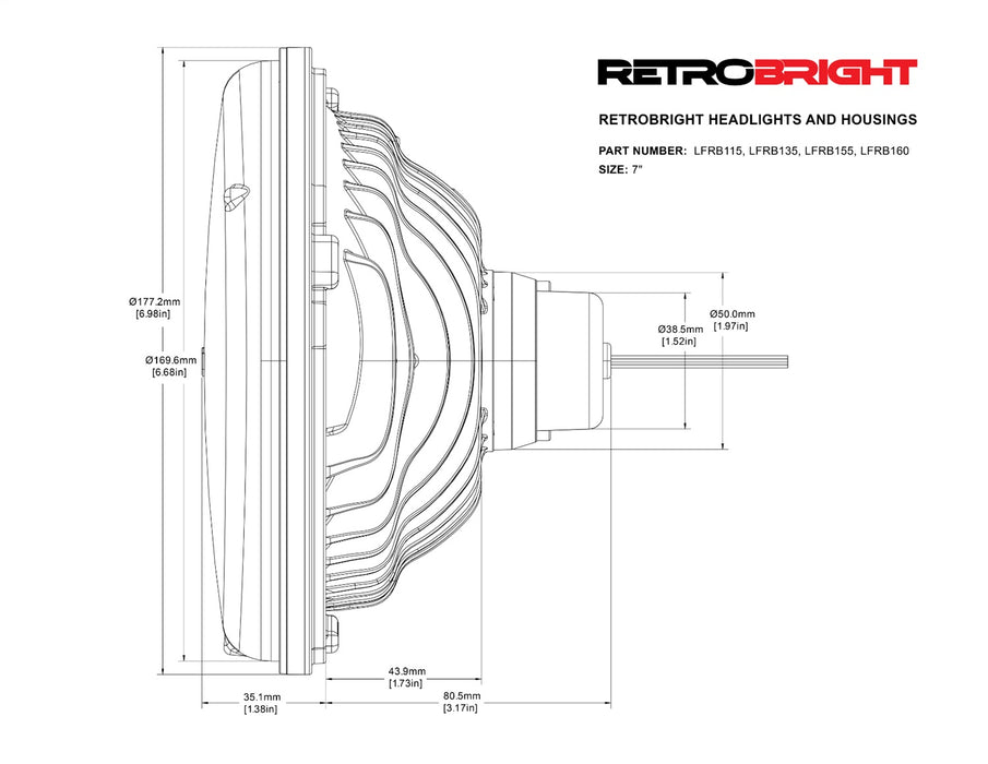 Holley LFRB135 Holley Retrobright LED Headlight - Truck Part Superstore