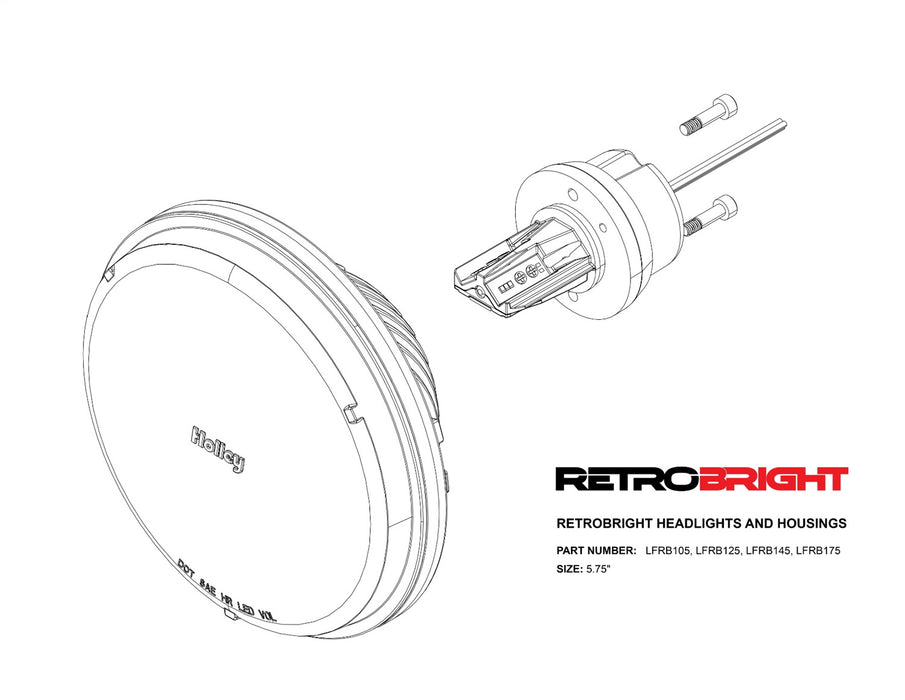 Holley LFRB125 Holley Retrobright LED Headlight - Truck Part Superstore