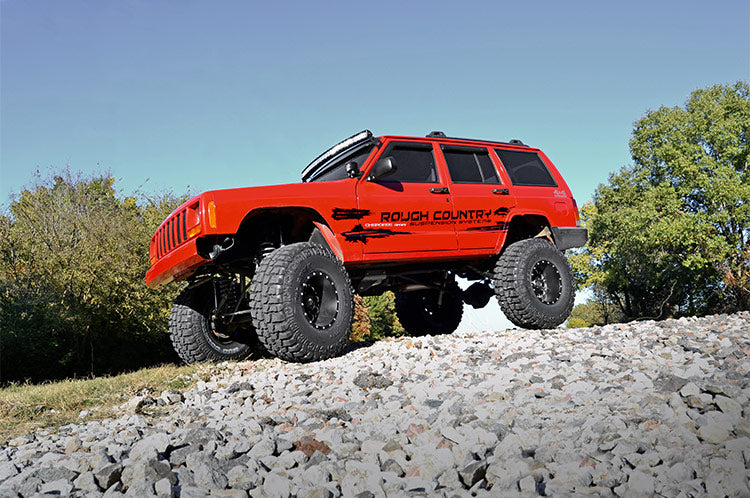 Rough Country 70074 Jeep 50-inch Black Series Curved LED Light Bar w/DRL Upper Windshield Kit 84-01 Jeep XJ Cherokee Rough Country - Truck Part Superstore