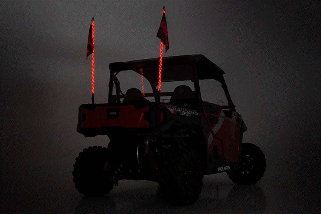 Rough Country 93053 Polaris LED Whip Light Bed Mount Kit w/ LED Whip Lights 17-20 General/14-20 Ranger Rough Country - Truck Part Superstore
