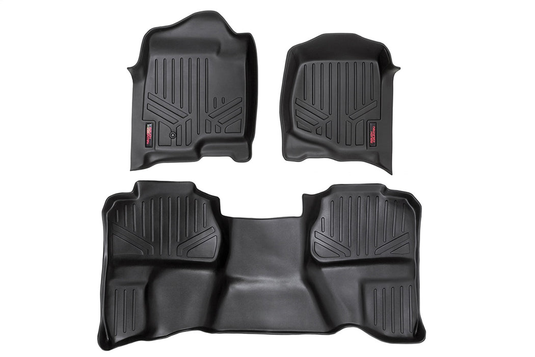 Rough Country M-20712 Heavy Duty Floor Mats Front/Rear-07-13 Silverado/Sierra 07-14 HD Ext. Cab Bucket Seats Rough Country - Truck Part Superstore