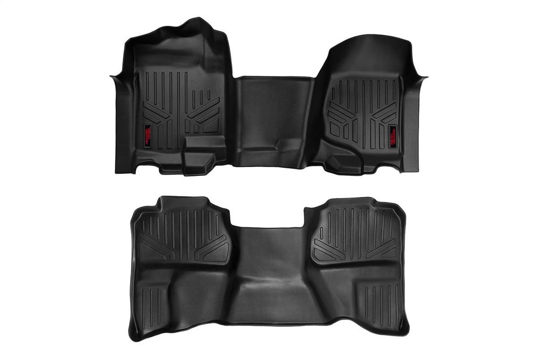 Rough Country M-21072 Heavy Duty Floor Mats Front/Rear-07-13 Silverado/Sierra 07-14 HD Ext. Cab Bench Seat Rough Country - Truck Part Superstore