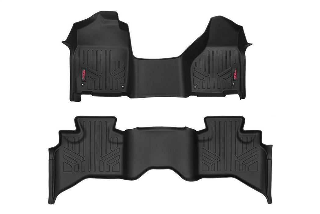 Rough Country M-31312 Heavy Duty Floor Mats Front/Rear-12-18 Dodge RAM 1500 Quad Cab Half Console Rough Country - Truck Part Superstore