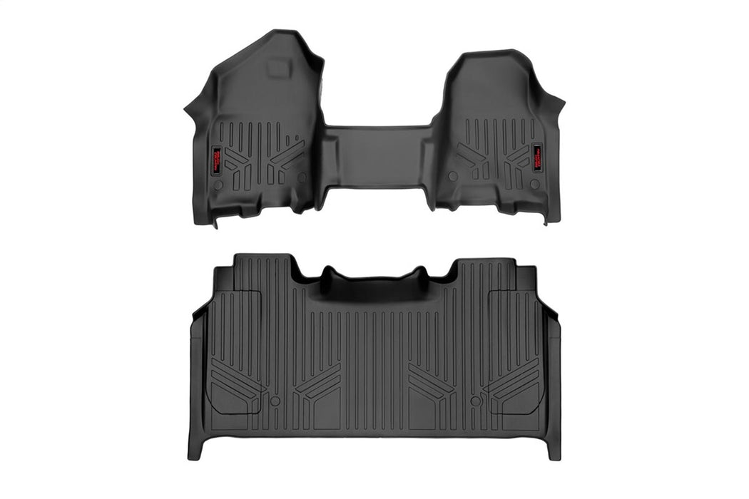 Rough Country M-31420 Heavy Duty Floor Mats Front/Rear-19-20 RAM 1500 Crew Cab Half Console w/Rear Under Seat Storage Rough Country - Truck Part Superstore