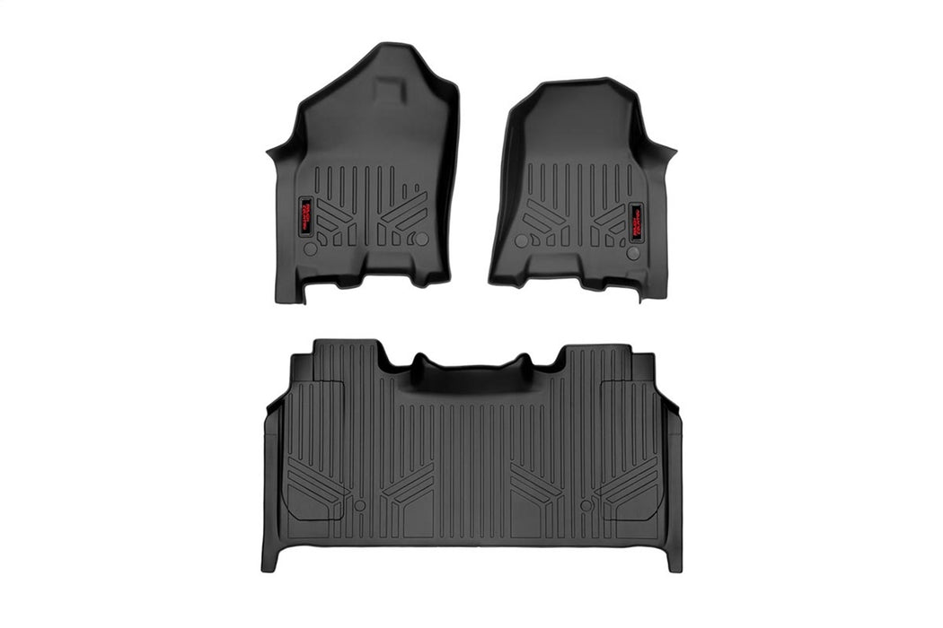 Rough Country M-31422 Heavy Duty Floor Mats Front/Rear-19-20 RAM 1500 Crew Cab Full Console w/Rear Under Seat Storage Rough Country - Truck Part Superstore