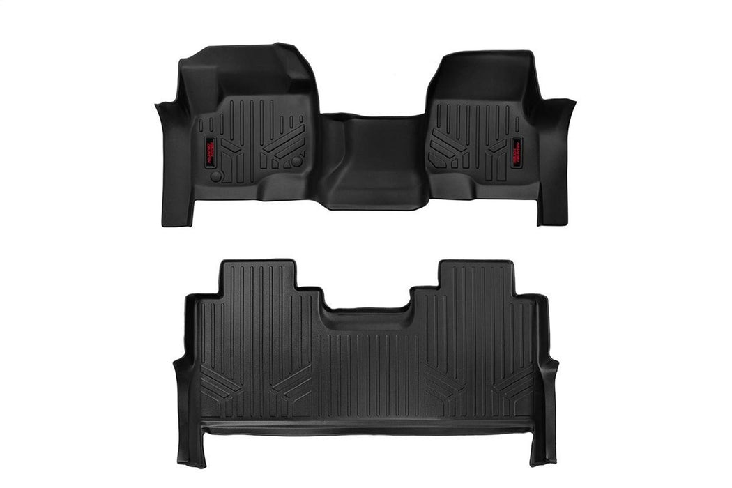Rough Country M-51173 Heavy Duty Floor Mats Front/Rear-17-20 Ford Super Duty Crew Cab Bench Seats Rough Country - Truck Part Superstore