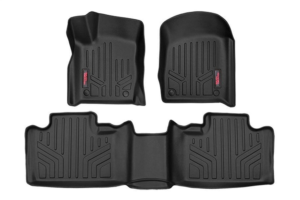 Rough Country M-60300 Heavy Duty Floor Mats Front/Rear-13-20 Jeep Grand Cherokee WK2 w/Factory Hook Style Floormat Connector Rough Country - Truck Part Superstore