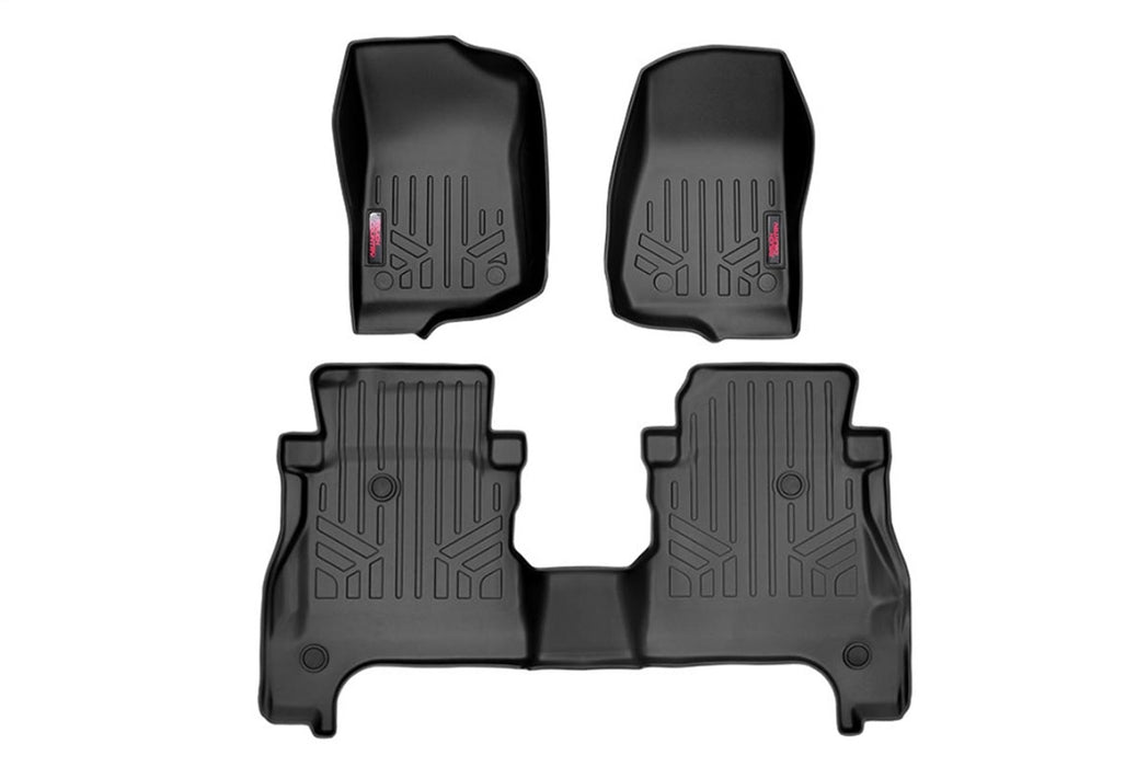 Rough Country M-61505 Heavy Duty Floor Mats Front & Rear w/o Under Seat Lockable Storage-20 Gladiator JT Rough Country - Truck Part Superstore