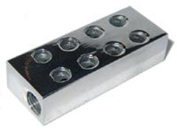 NOS/Nitrous Oxide System 16750-C-SNOS Nitrous Distribution Block; 2 In 16 Out; 1/8 in. NPT; Siamese Block; Chrome; - Truck Part Superstore