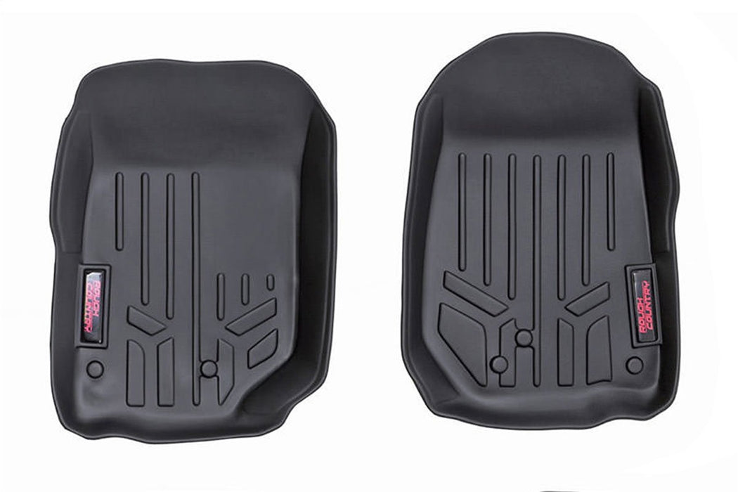 Rough Country M-6142 Floor Mats Front 14-18 Jeep Wrangler JK 4WD Rough Country - Truck Part Superstore
