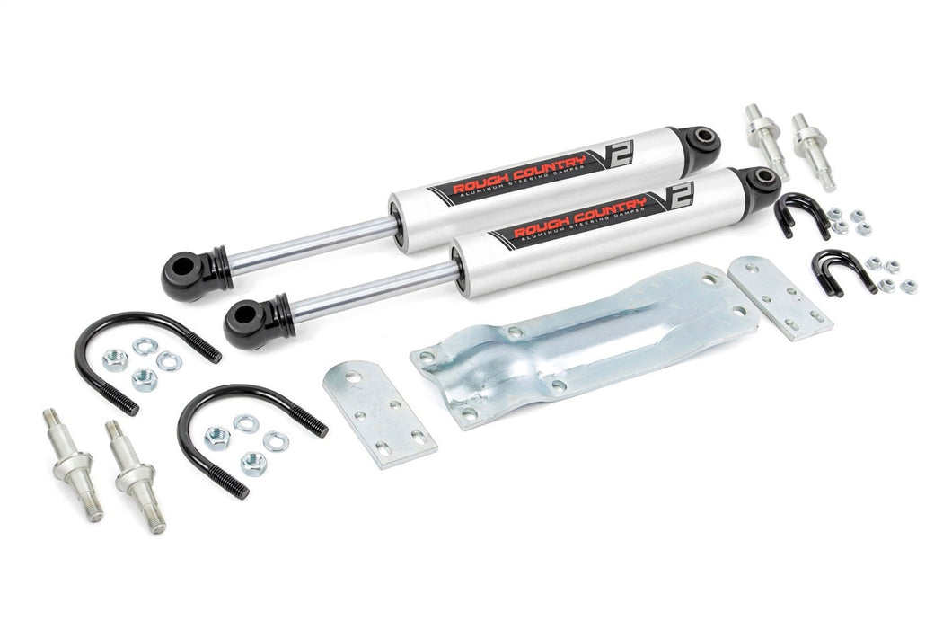 Rough Country 8735670 V2 Steering Stabilizer Dual 69-87 GMC C15/K15 Truck/73-91 Half-Ton Suburban Rough Country - Truck Part Superstore