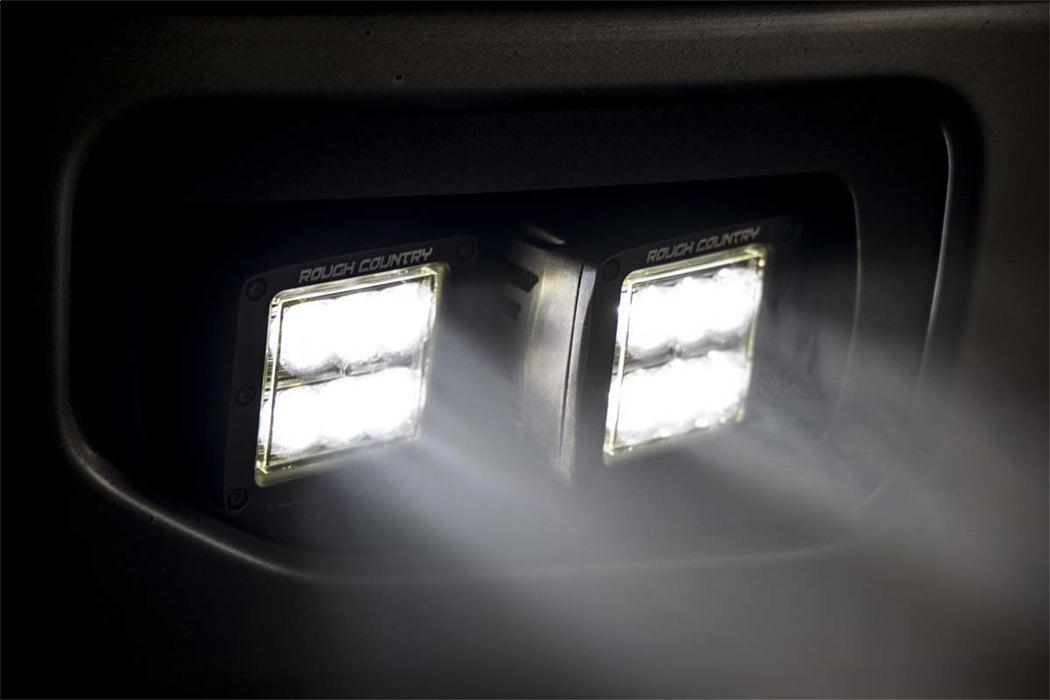 Rough Country 70831 Ford LED Fog Light Kit Black Series w/ SAE LED Fog Light 15-19 F-150 Rough Country - Truck Part Superstore