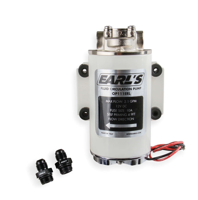 Earl's Performance OP111ERL Electric Oil Pump; 12-Volt DC; 3/8 BSPP; Fluid Circulation; - Truck Part Superstore