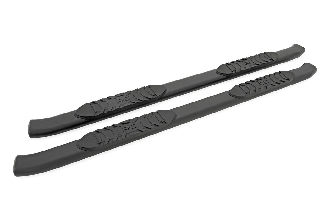 Rough Country 21008 Oval Nerf Step 4.5 Inch Double Cab Black 05-22 Toyota Tacoma 2WD/4WD Rough Country - Truck Part Superstore