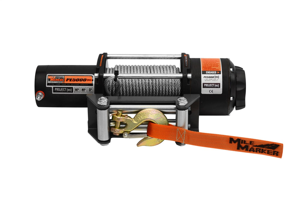 Mile Marker 77-50120W 5000 LB Winch Waterproof 12V Winch 3.8 HP Permanent Magnet Motor w/1/4 x 50 Foot Cable PE5000 ES Mile Marker - Truck Part Superstore