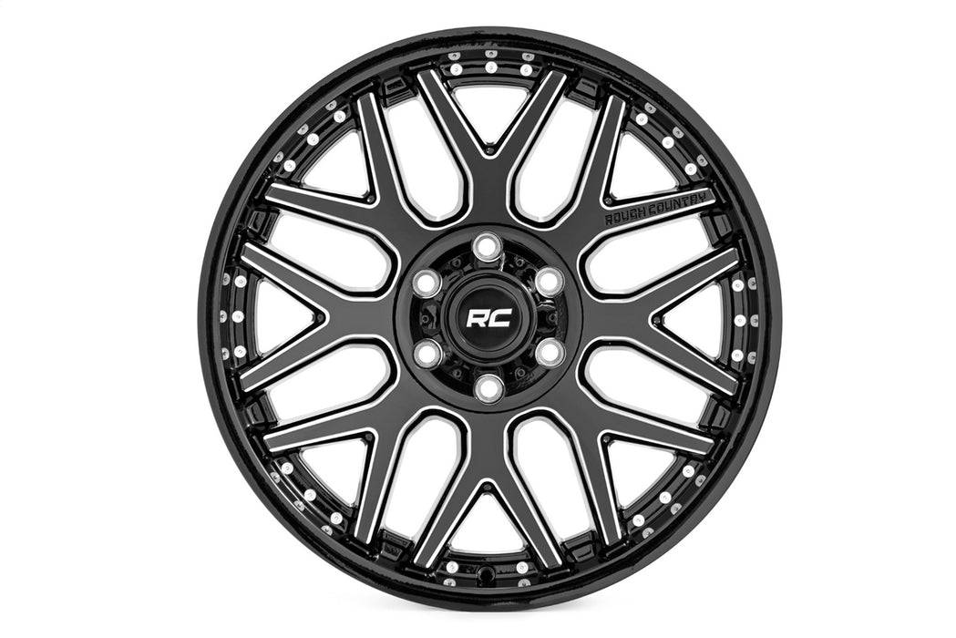 Rough Country 95221006M 95 Series Wheel Machined One-Piece Gloss Black 22x10 8x180 -19mm Rough Country - Truck Part Superstore
