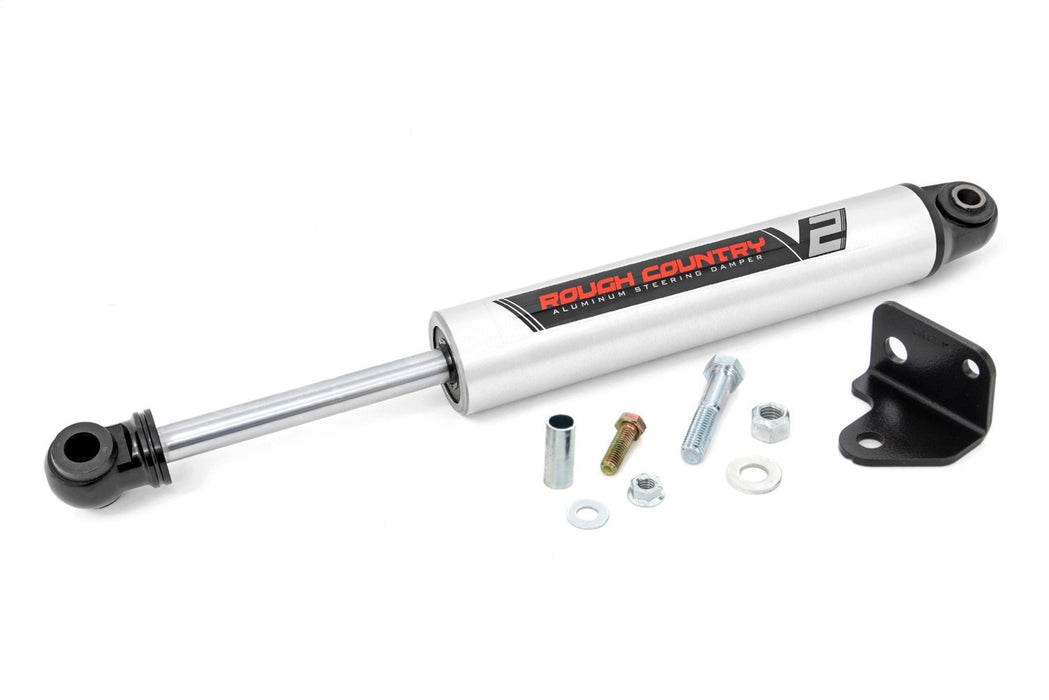 Rough Country 8730670 V2 Steering Stabilizer Relocation Bracket 07-18 Jeep Wrangler JK Rough Country - Truck Part Superstore