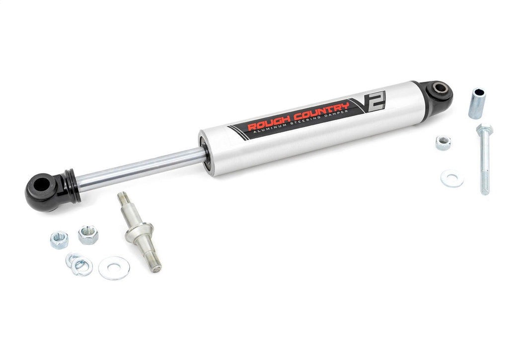 Rough Country 8731770 Steering Stabilizer; Incl. [1] Premium V2 Steering Stabilizer; Hardware; - Truck Part Superstore
