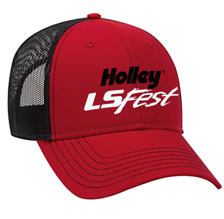 Holley 10369HOL Holley LS Fest Trucker Mesh Hat; Red/Black; Adjustable; - Truck Part Superstore
