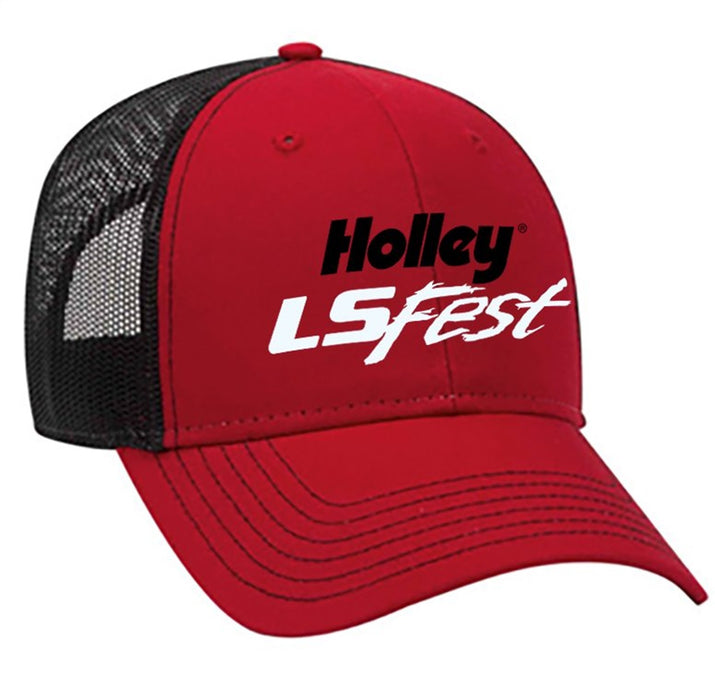 Holley 10369HOL Holley LS Fest Trucker Mesh Hat; Red/Black; Adjustable; - Truck Part Superstore