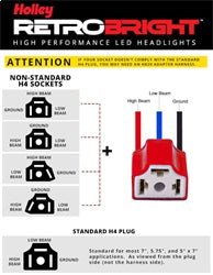 Holley H820 Holley Retrobright Adapter; H4; Ceramic; Non-Standard Plug; Pin-Out Swap; 2 Pc.; - Truck Part Superstore