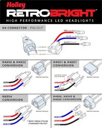 Holley H820 Holley Retrobright Adapter; H4; Ceramic; Non-Standard Plug; Pin-Out Swap; 2 Pc.; - Truck Part Superstore