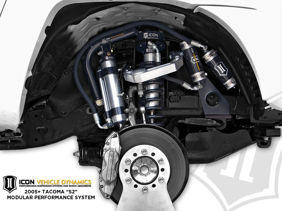 ICON Vehicle Dynamics 59906P S2 FRONT SECONDARY 2.5 OMEGA REMOTE RESERVOIR SHOCK PAIR - Truck Part Superstore