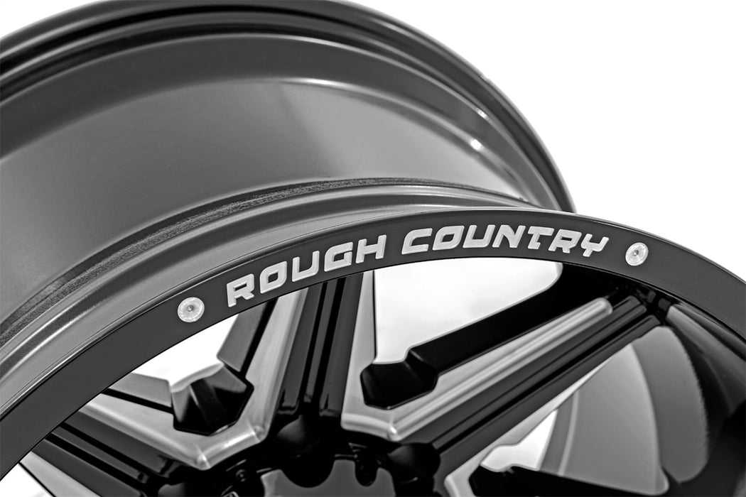 Rough Country 91221212M 91 Series Milled One-Piece Gloss Black 22x12 6x5.5 -44mm Rough Country - Truck Part Superstore