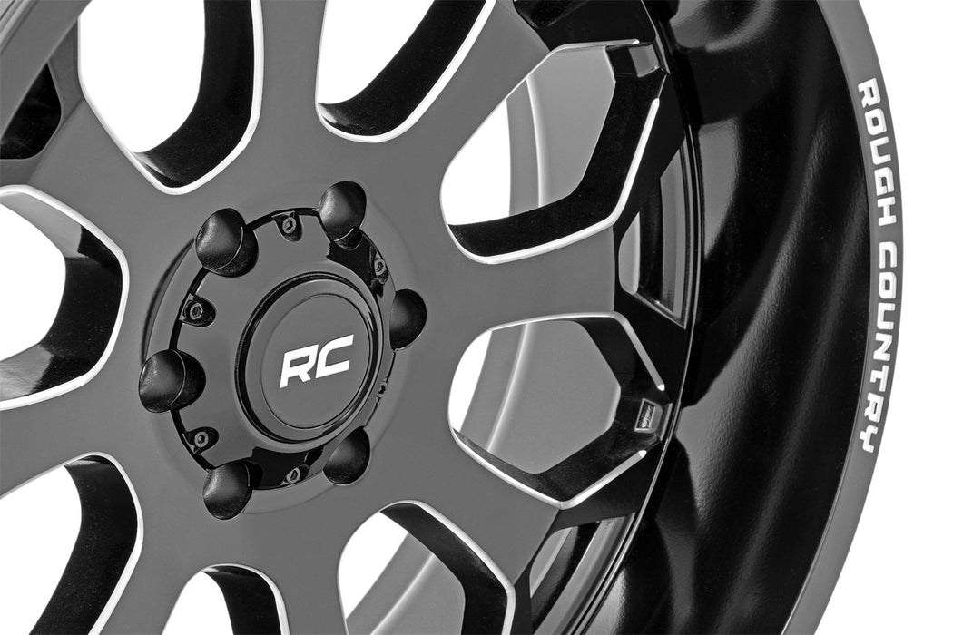 Rough Country 96201012A 96 Series Wheel One-Piece Gloss Black 20x10 6x5.5 -19mm Rough Country - Truck Part Superstore
